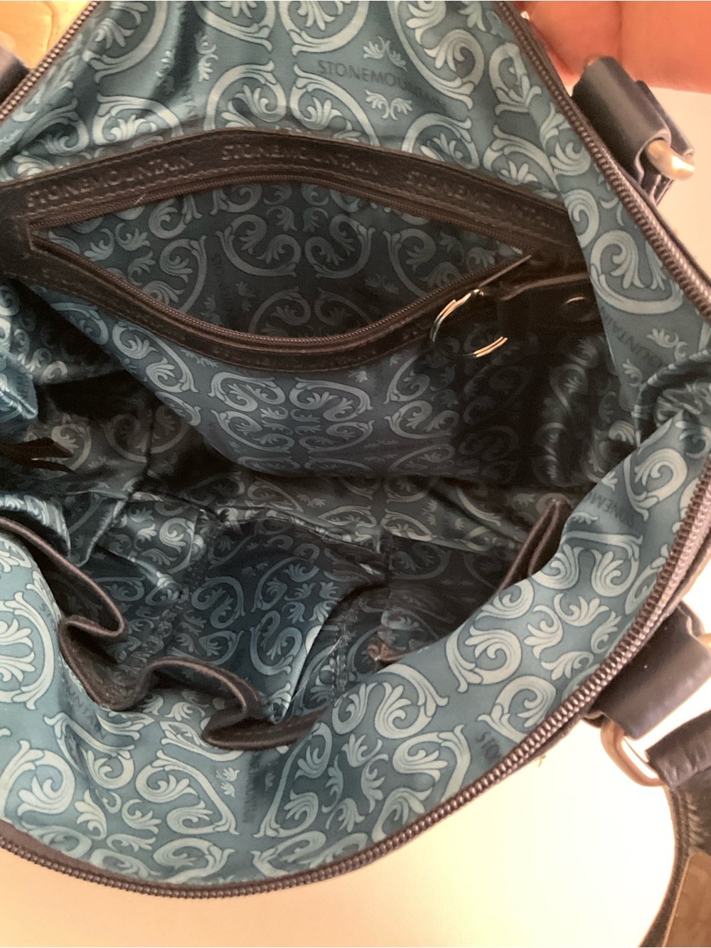 Stone Mountain Accessories Navy Leather Shoulder Bag - Picture 10 of 11